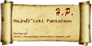 Hajnáczki Pantaleon névjegykártya